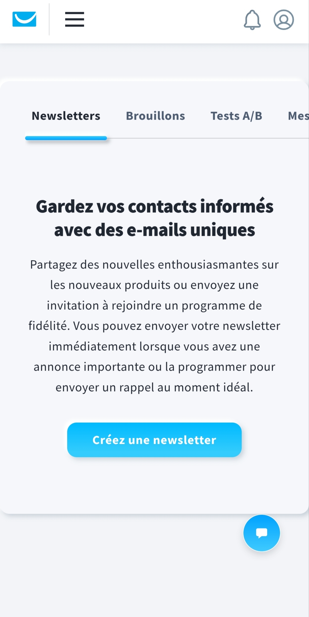 Section newsletters GetResponse